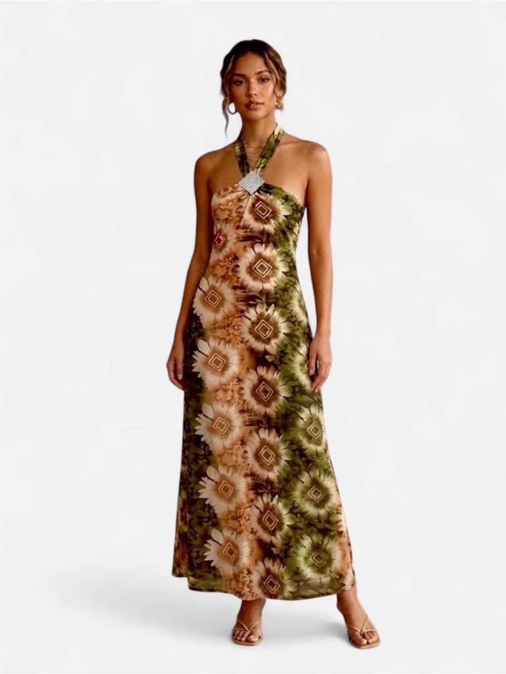 Floral Halter Summer Dress